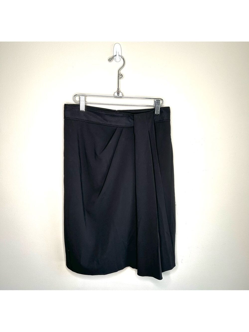 Elie Tahari Suit Skirt Faux Tie Detail Slim Fit Black Size 8